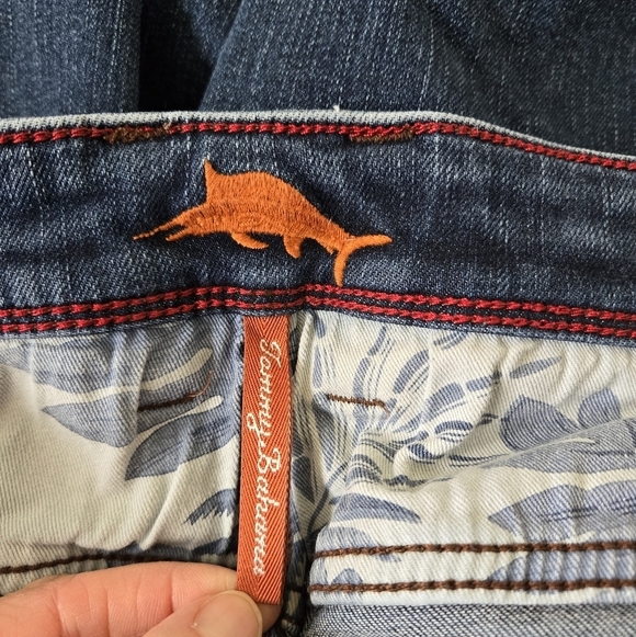 Tommy Bahama Classic Fit Straight Leg Navy Stretch Denim Jeans Size 38×30 - Picture 12 of 15
